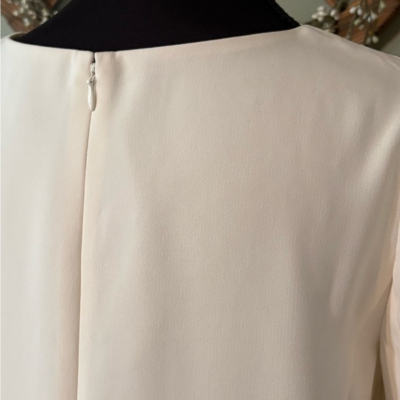 Ann Taylor Women Size 2 Ivory Jewel Neck 3/4 Sleeve Sheath Dress - Picture 6 of 16